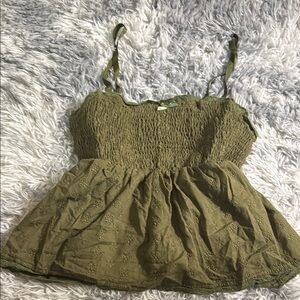 Olive Green Babydoll Tank Top